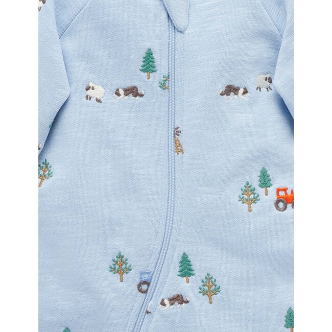 Embroidered Fleece Growsuit Herding Sheep Broderie - Rompers - 4