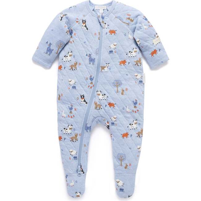 Quilted Growsuit Farm Alphabet Print