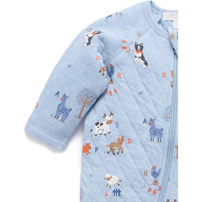 Quilted Growsuit Farm Alphabet Print