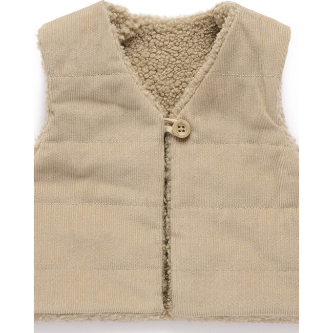 Shearling Reversible Vest Mushroom - Vests - 4
