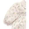 Smocked Dress  Wheat Strawberry Blossom Print - Dresses - 2