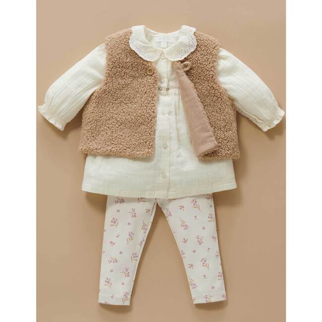 Shearling Reversible Vest Mushroom - Vests - 6