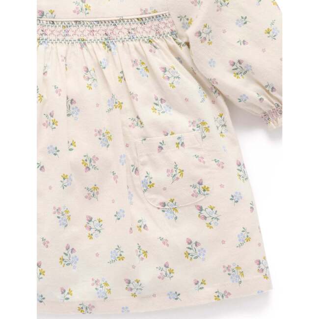 Smocked Dress  Wheat Strawberry Blossom Print - Dresses - 3