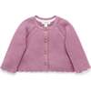 Scalloped Cardigan Lavender Melange - Cardigans - 1 - thumbnail
