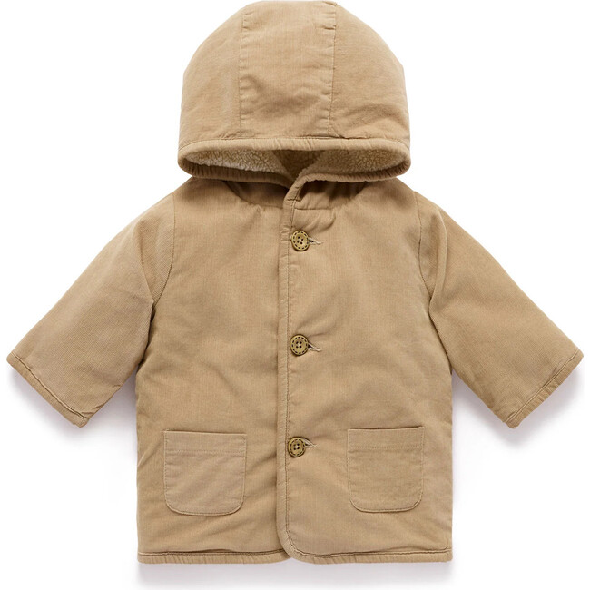 Corduroy Shearling Jacket Mushroom