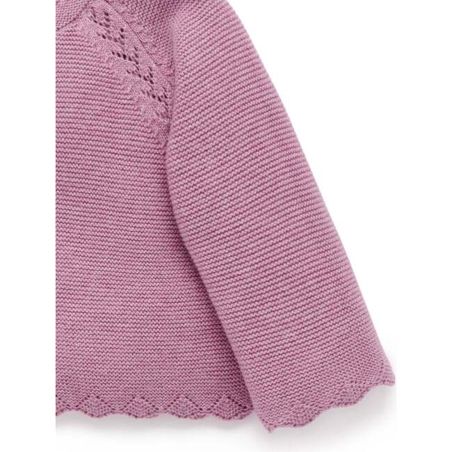 Scalloped Cardigan Lavender Melange - Cardigans - 3