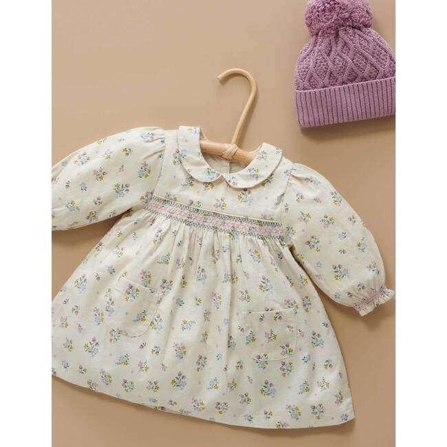 Smocked Dress  Wheat Strawberry Blossom Print - Dresses - 5