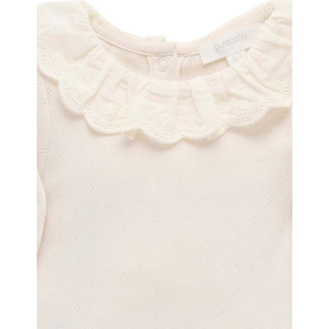 Ruffle Pointelle Bodysuit Cloud - Onesies - 4