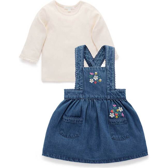 Embroidered Pinnie Set Mid Denim