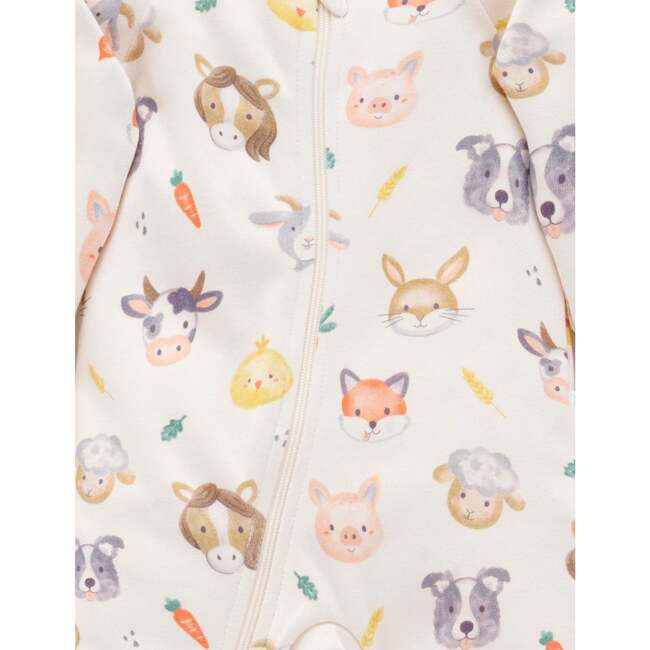 Thick Zip Growsuit & Bib Set Farm Friends Print - Rompers - 3