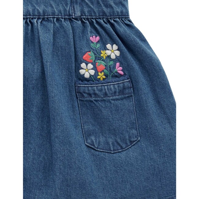 Embroidered Pinnie Set Mid Denim - Dresses - 3