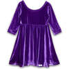Twirly Dress in Dark Purple Stretch Velvet - Dresses - 1 - thumbnail