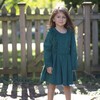 Long Sleeve Ruffle Dress in Green Corduroy - Dresses - 3