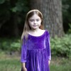 Twirly Dress in Dark Purple Stretch Velvet - Dresses - 4