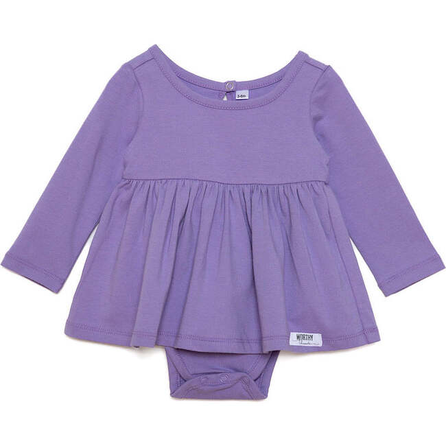 Long Sleeve Bubble Romper in Purple