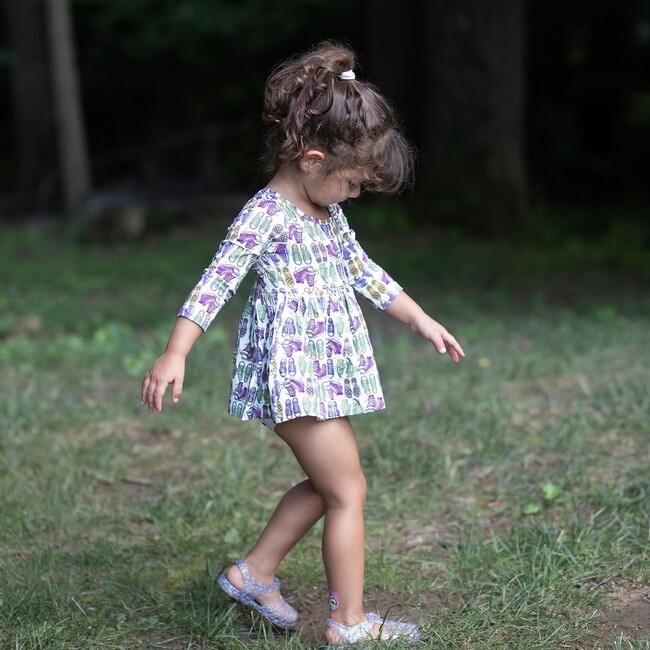 Long Sleeve Bubble Romper in Sneakers - Rompers - 2