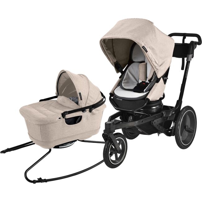 Jog & Lounge Travel System, Black/Melange Flax
