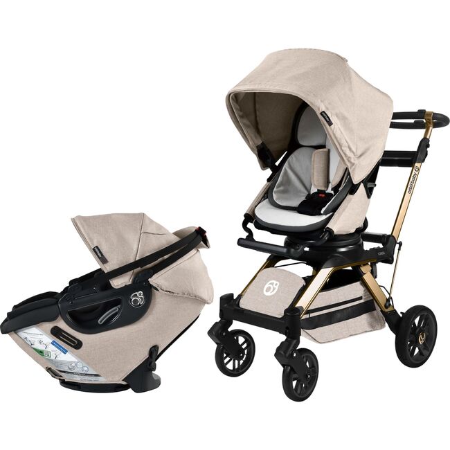 Stroll & Ride Travel System, Gold/Melange Flax