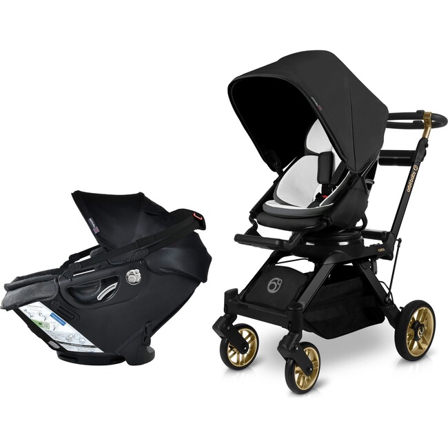 Stroll & Ride Travel System, Black Luxe/Black Merino