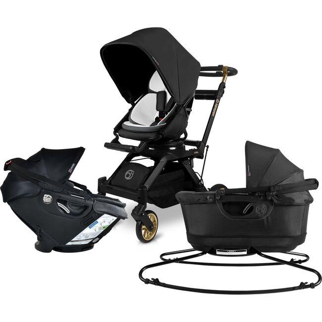 Stroll, Lounge & Ride Travel System, Black Luxe/Black Merino