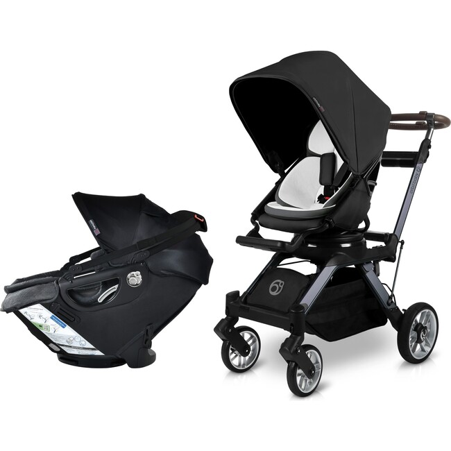 Stroll & Ride Travel System, Titanium/Black Merino