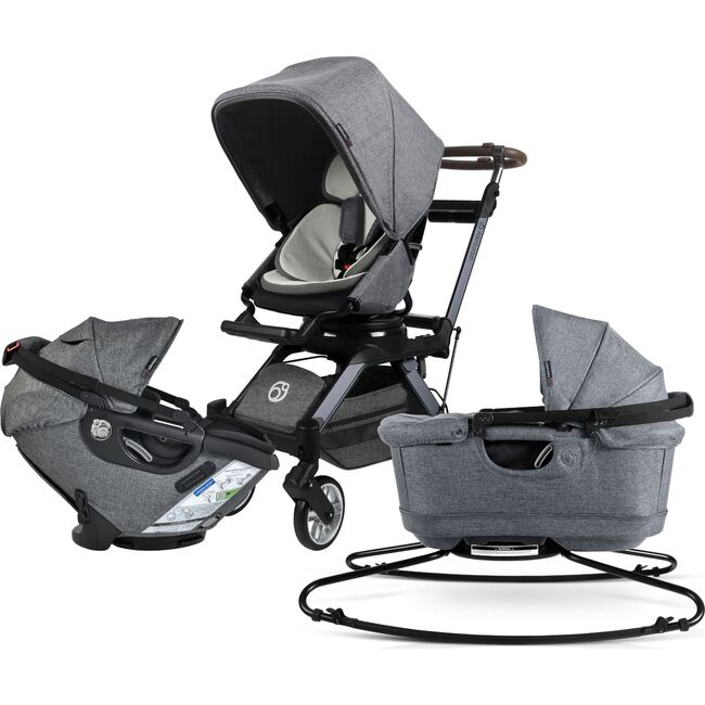 Stroll, Lounge & Ride Travel System, Titanium/Melange Grey