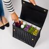 Large, Insulated, Hand-Woven Wicker Lunchbox, Black - Lunchbags - 4