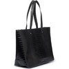 Vegan Leather Work Tote Bag with Removable Insulated Pouch, Black Croc - Lunchbags - 2