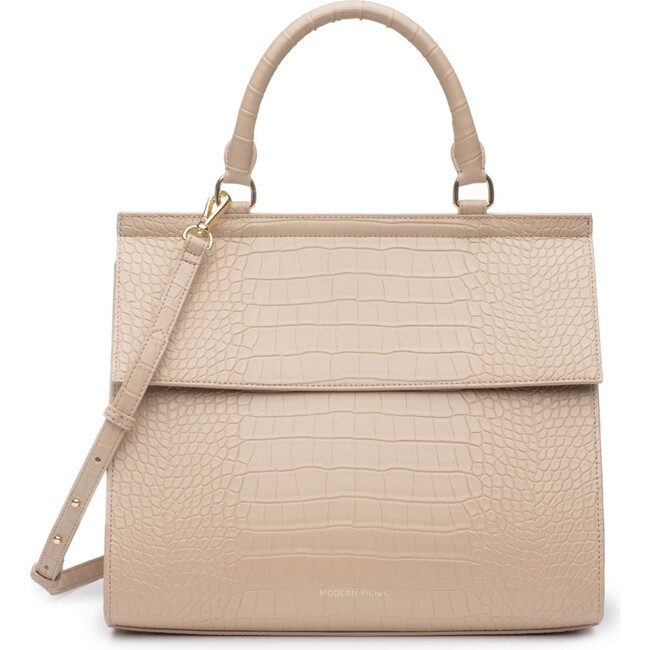 Large, Insulated, Chic Lunchbox, Cream Croc