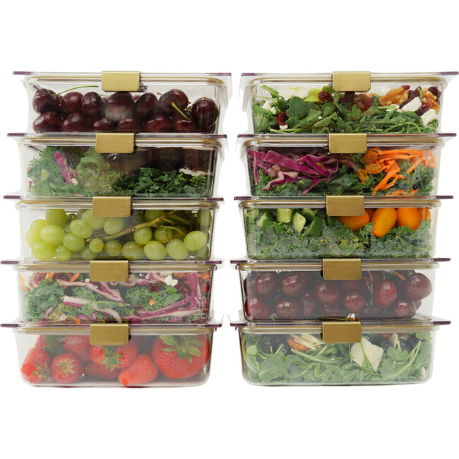 Stackable, Microwave + Dishwasher Safe Food Container Set, 10 Set