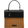 Medium Insulated Hand-Woven Wicker Lunchbox, Natural & Black - Lunchbags - 1 - thumbnail