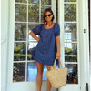 Women's Navy Cotton Coverup - Cover-Ups - 2