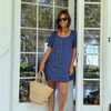 Women's Navy Cotton Coverup - Cover-Ups - 3