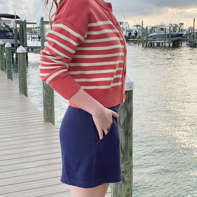 Women's Navy Knit Short - Shorts - 4