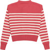 Women's Red And Cream Stripe Cropped Knit Cardigan - Cardigans - 7