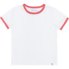 Unisex White Ringer Tee With Poppy Red Trim - T-Shirts - 1 - thumbnail