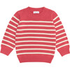 Unisex Red And Cream Stripe Knit Sweater - Sweaters - 1 - thumbnail