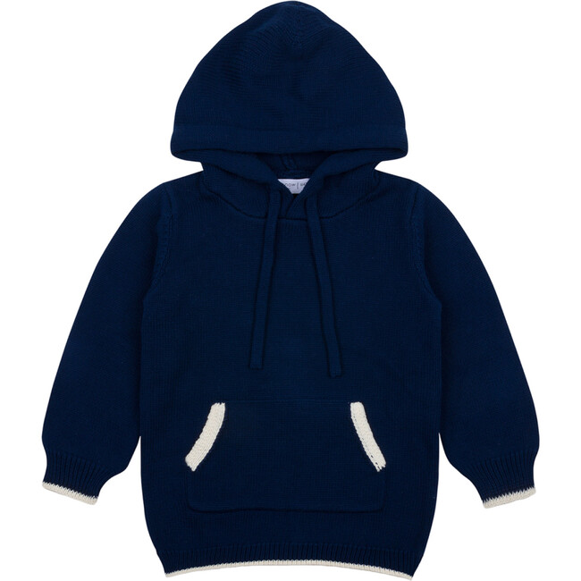 Unisex Navy Knit Hoodie