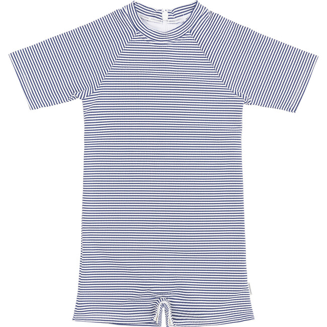Unisex Harbor Stripe Short Sleeve Rashguard One Piece