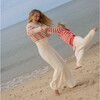 Unisex Red And Cream Stripe Knit Sweater - Sweaters - 5
