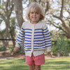 Unisex Cream And Blue Stripe Knit Cardigan - Cardigans - 2