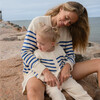 Unisex Cream And Blue Stripe Knit Cardigan - Cardigans - 3