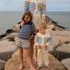 Unisex Cream And Blue Stripe Knit Cardigan - Cardigans - 5