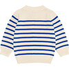 Unisex Cream And Blue Stripe Knit Cardigan - Cardigans - 7