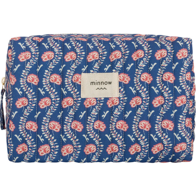 Navy Primrose Interior Coated Travel Pouch