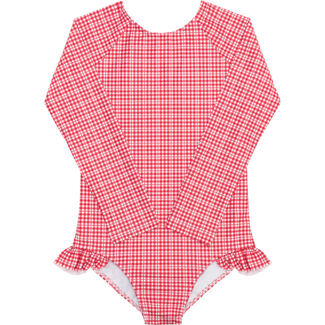 Girls Poppy Gingham Rashguard One Piece