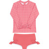 Girls Poppy Gingham Tie-Knot Rashguard Set - Two Pieces - 1 - thumbnail