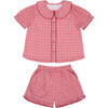 Girls Poppy Gingham Puff Sleeve Top And Ruffle Short Set - Mixed Apparel Set - 1 - thumbnail