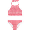 Girls Poppy Gingham Smocked Halter Bikini - Two Pieces - 1 - thumbnail