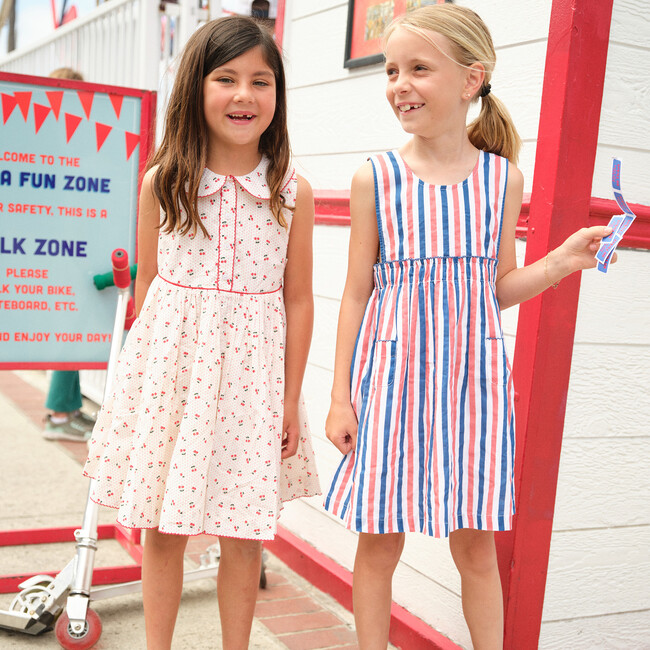 Girls Surfrider Stripe Double Bow Pinafore Dress - Dresses - 2